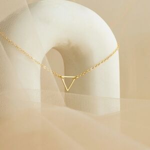Elegant Gold Triangle Pendant Necklace
